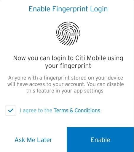 Now You Can Use Your Fingerprint To Login To You Citibank Mobile 